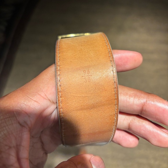 Louis Vuitton Damier Azur Belt – Gold LV Buckle – Men’s Size 90/36 - Picture 3 of 7